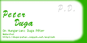 peter duga business card
